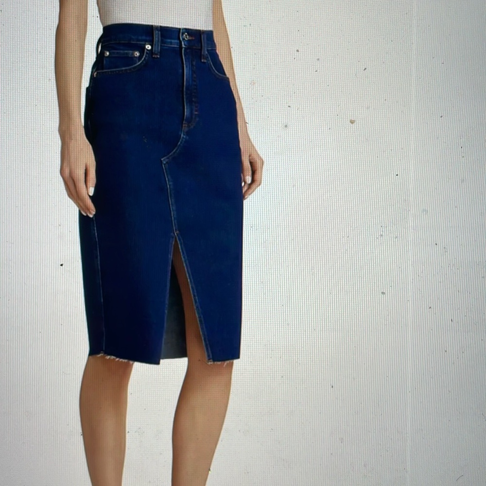 Veronica Beard Breves Denim Skirt Knee Length - Picture 2 of 7